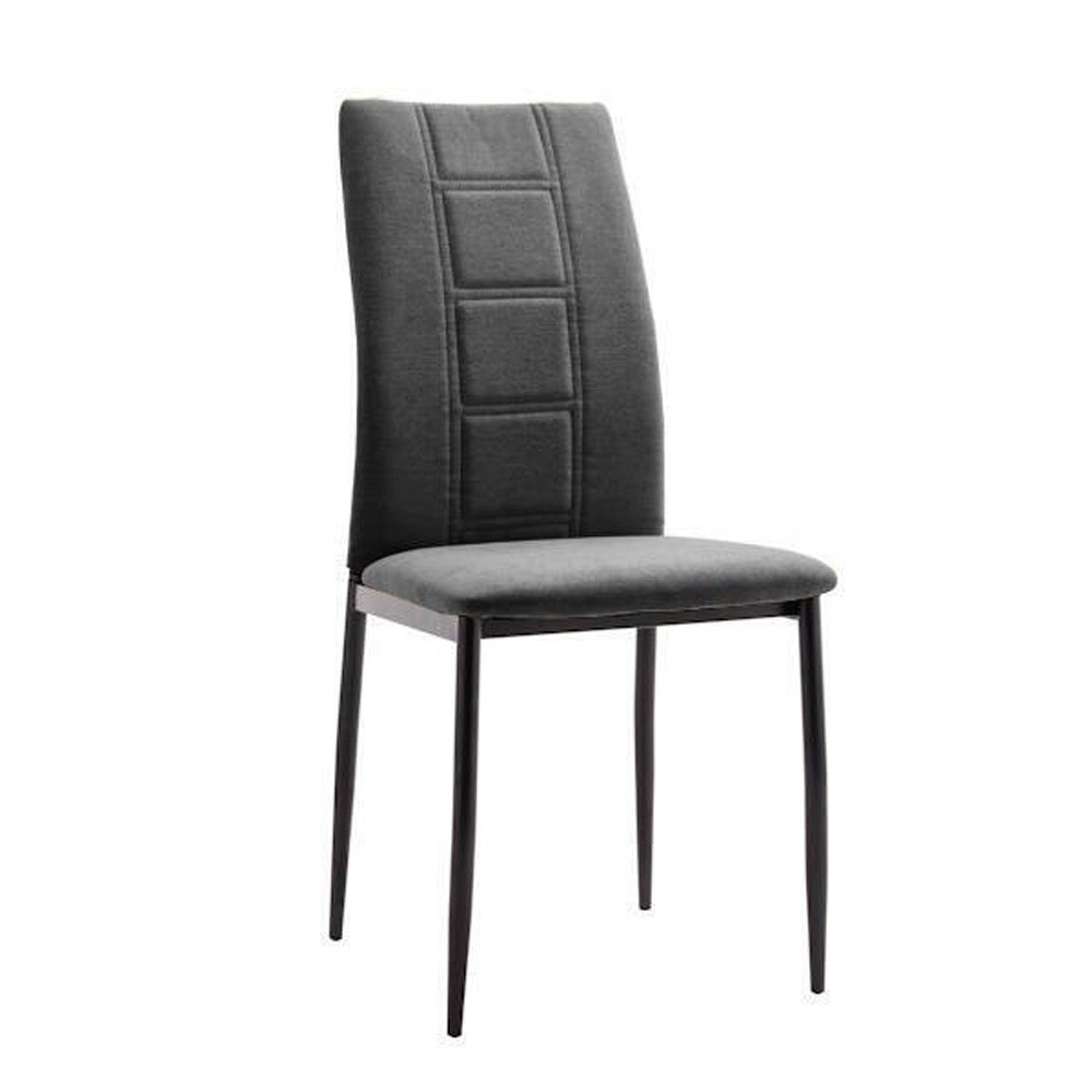 Silla de comedor Roxana en tela gris