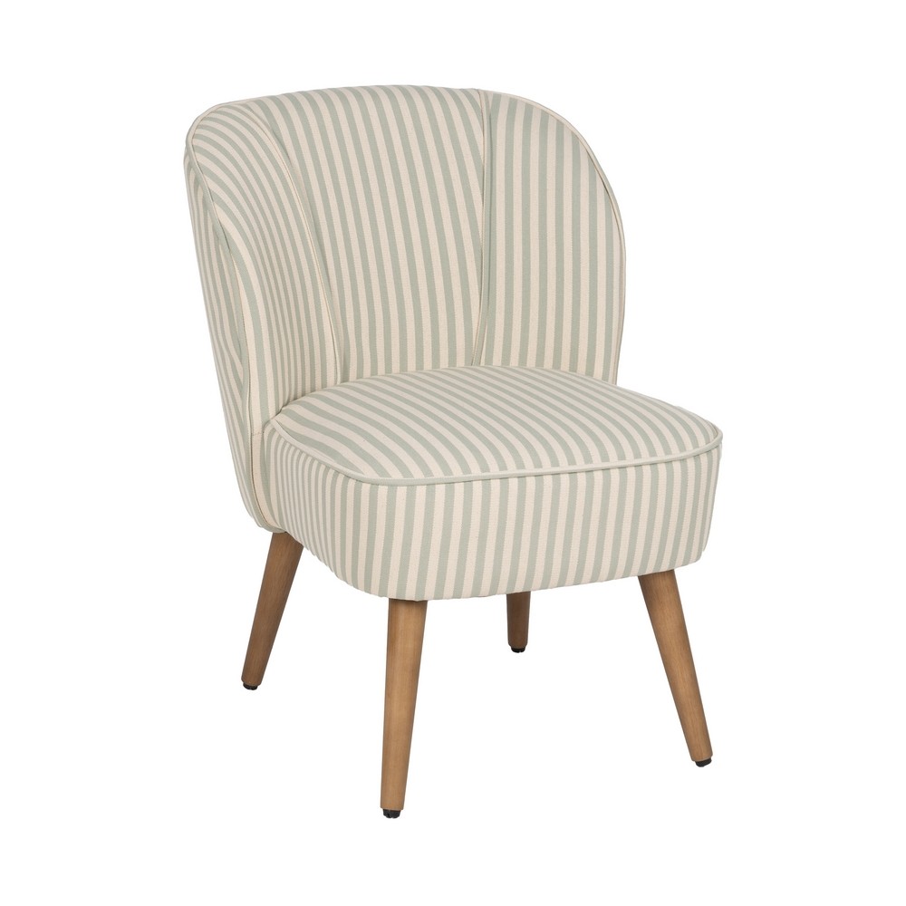 Chaise-bois-tapissée-vert-blanc