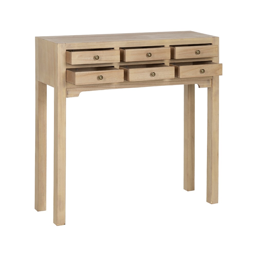 Console-madera-natatural-6-cajones-open