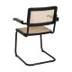 SILLA NEGRO-NATURAL MADERA-RATÁN SALÓN 61,50 X 53 X 82,50 CM