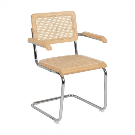 Cadeira com braços-ratan natural