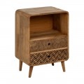 Mesita de noche Madera Mango Natural 2 cajones 45 x 61,5 x 31 cm