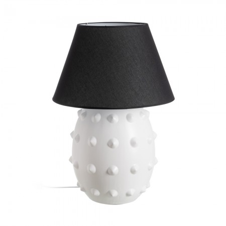 Lampara-mesilla-ceramica-blanca-Negra