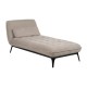 Chaise longue tapizado en Taupe con patas metálicas 168 x 90 x 82 cm