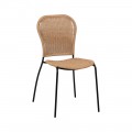 Chaise de jardin ou terrasse en polyéthylène et acier naturel 48 x 87 x 57 cm