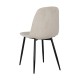 Chaise à manger rembourrée dans une poêle à crème avec les jambes en métal 日本語 Design moderne