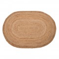 Tapis ovale en jute de couleur naturelle 290 x 1 x 200 cm