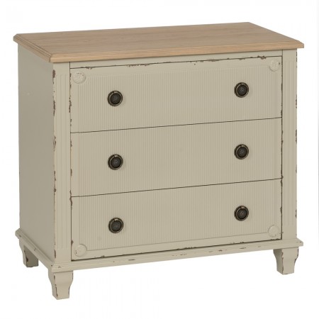 Cómoda 3 cajones de madera Crema | fanmuebles