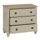 Kommode mit 3 Schubladen aus Holz in Creme | fanmuebles