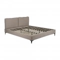 Cama con somier de láminas y cabecero tapizado Beige 192 x 95 x 214 cm