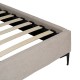 Cama con somier de láminas y cabecero tapizado Beige 192 x 95 x 214 cm