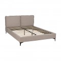Canapé-Bett mit beige Polster-Kopfteil 163 x 93 x 215 cm
