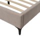 Canapé-Bett mit beige Polster-Kopfteil 163 x 93 x 215 cm
