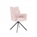 Silla giratoria con brazos Ander tapizado Rosa 63  x 93 x 62 cm