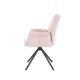 Silla con brazos giratoria Ander tapizada en color Rosa | fanmuebles
