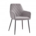 Silla tapizada Valera tapizado con rombos Easy Clean Marrón Pardo - Negro 54,5 x 88 x 54,6