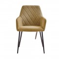 Silla tapizada Valera tapizado con rombos Easy Clean Gris - Negro 54,5 x 88 x 54,5