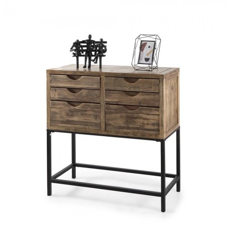 Cómoda de 6 Cajones Ginebra de Madera de Abeto