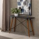 Madeira de madeira e console natural de estilo industrial - fanmuebles