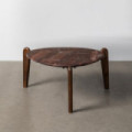 MESA CENTRO MÁRMOL/MADERA SALÓN 82 X 85 X 40 CM