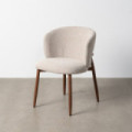 Silla contract Jaspeado tapizada beige con patas de acero 57x81x59 cm