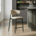 Taburete de bar medio Laredo tapizado repelente al agua Gris 53 x 95 x 52 cm