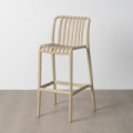 Sgabello da Esterno Monoscocca Polipropilene Beige con Poggiapiedi 51x102x50 cm