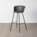 Taburete alto Parma Marrón con patas metálicas negras 44,5 x 93,5 x 48,5 cm
