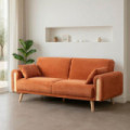 Sofá cama tapizado Terracota 218 x 90 x 82 cm