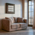 Sofá 2 plazas Confort tapizado color Taupe 165 x 86 x 96 cm