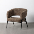 Sillón tapizado jaspeado marrón