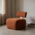 Sillón moderno tapizado jaspeado Teja 60 x 64,5 x 72 cm
