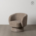Sillón redondo club beige estilo contemporáneo 78 x 77 x 79 cm