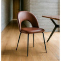 Silla tapizada símil piel contract Vino 49 x 81 x 60 cm