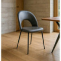 Silla tapizada símil piel contract Gris 49 x 81 x 60 cm