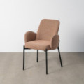 Silla de comedor tapizada Nantes Rosa con reposabrazos 56 x 84 x 57 cm