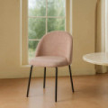 Chaise de salle a manger tapissee saumon tissu poliester fer noir 49x80x48 cm