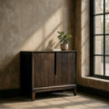 Recibidor  de madera de mango marrón 4 puertas Kilian 100 x 85 x 40 cm