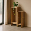 Set 2 peanas de madera de Teca Bellamonte Natural 33 x 86 x 27 cm