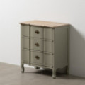 Mesilla de noche de madera de abeto 3 cajones Taupe - Natural 66 x 76 x 40 cm