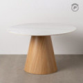 Mesa de comedor redonda Blanco - Natural 120 x 75 x 120 cm