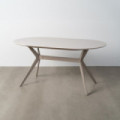 Mesa de comedor lacada Blanco - Gris 160 x 76 x 90 cm