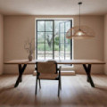 Mesa de comedor en madera de acacia Natural 300 x 76 x 100 cm