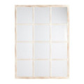 Espejo de madera ventana cuadros Blanco rozado 90 x 120 x 3 cm