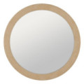 Espejo redondo tapizado Beige grande 120 x 120 x 4 cm