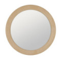 Espejo redondo tapizado Beige mediano 100 x 100 x 4 cm