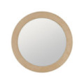 Espejo redondo tapizado Beige pequeño 80 x 80 x 4 cm