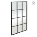 Espejo de pared tipo ventana Reflejo Urbano negro 90 x 120 x 3 cm