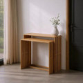 Set 2 consolas recibidor de madera de Teca Bellamonte Natural 85 - 75 x 86 - 76 x 30 cm