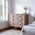 Cómoda clásica en madera de abeto 4 cajones marrón claro 93 x 78 x 38 cm